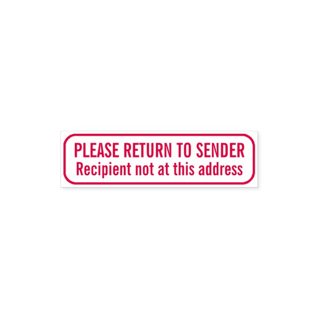 Portable Pocket Rubber Stamp Return to Sender RTS (Design)