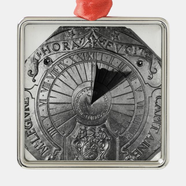 Portable Sundial, from Sierk Castle  1756 Metal Ornament (Front)