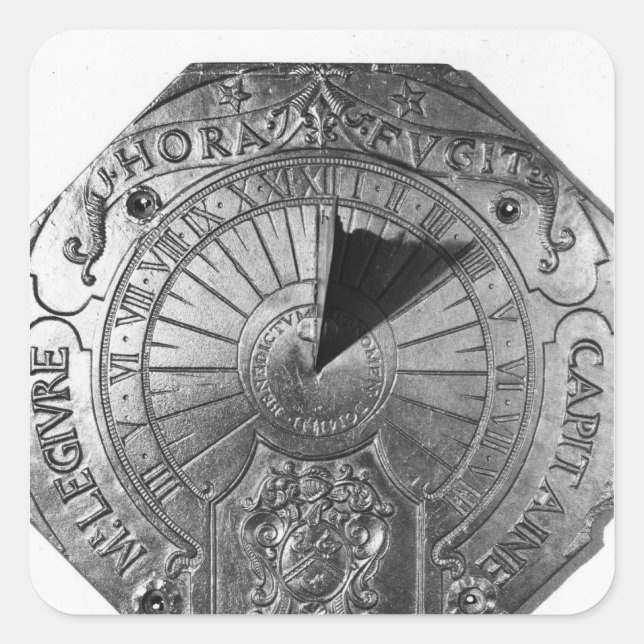 Portable Sundial, from Sierk Castle  1756 Square Sticker (Front)