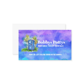 Portable Toilets Slogans Business Card