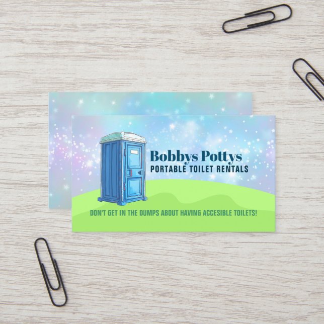 Portable Toilets Slogans Business Card (Front/Back In Situ)