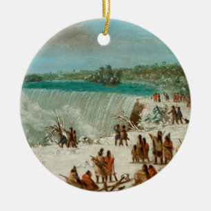 Portage Around the Falls of Niagara at Table Rock Ceramic Ornament