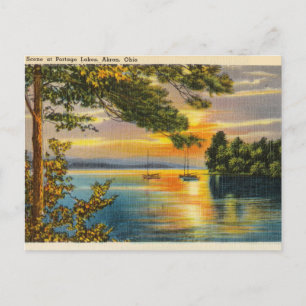 Portage Lakes, Akron, Ohio Postcard