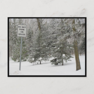 Portage - snow humor postcard