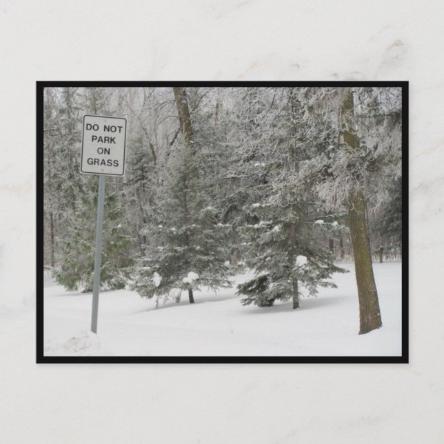 Portage - snow humor postcard (Front)