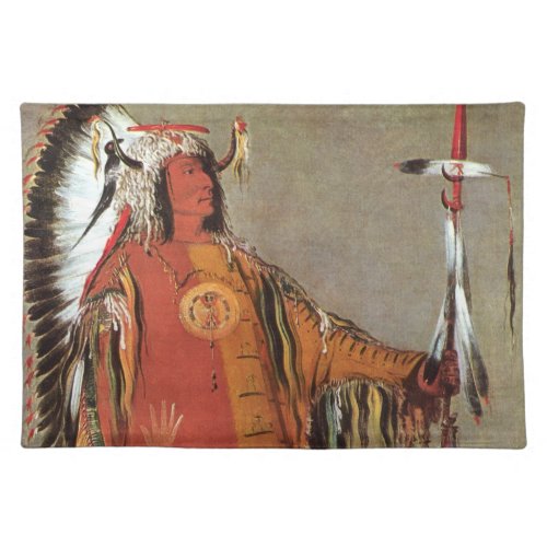 Portait of Indian Chief Mato_Tope by George Catlin Cloth Placemat