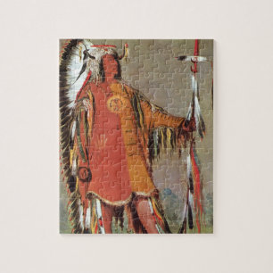 Portait of Indian Chief Mato-Tope by George Catlin Jigsaw Puzzle