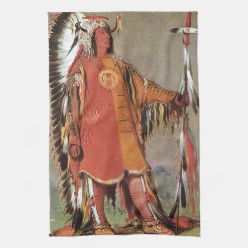 Portait of Indian Chief Mato_Tope by George Catlin Kitchen Towel