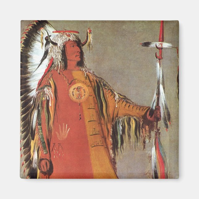 Portait of Indian Chief Mato-Tope by George Catlin Magnet (Front)