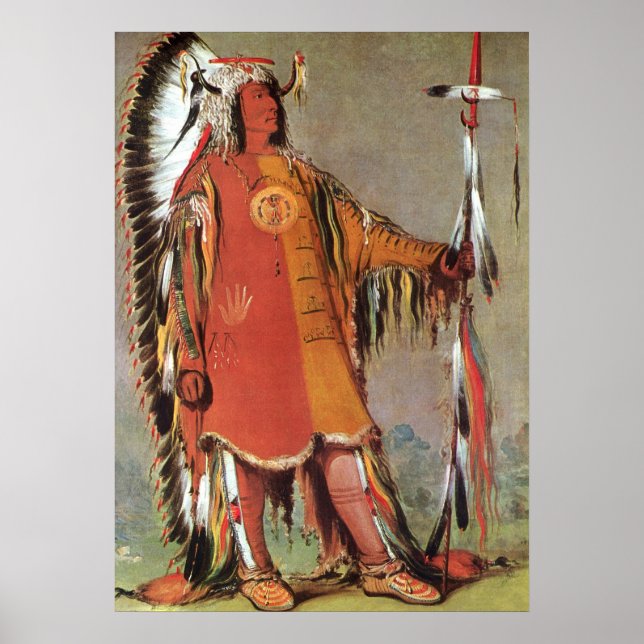 Portait of Indian Chief Mato-Tope by George Catlin Poster (Front)