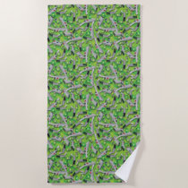 Portal Gun Pattern Beach Towel