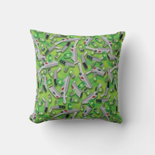 Portal Gun Pattern Throw Pillow