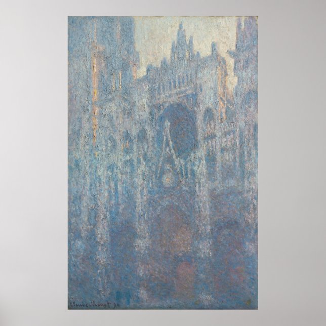 Portal of Rouen Cathedral Morning Light by Monet Poster (Front)