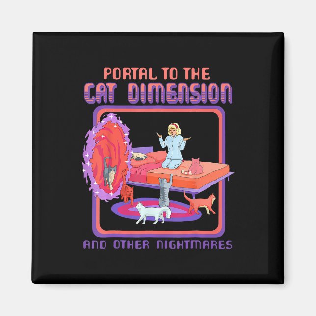 Portal To The Cat Dimension Funny Cat Kitten Lover Magnet (Front)