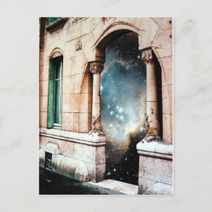 Portal to the Universe stars cosmos building gate Postcard