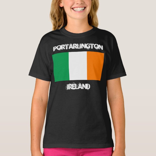 Portarlington, Ireland with Irish flag Girls T-Shirt (Front)