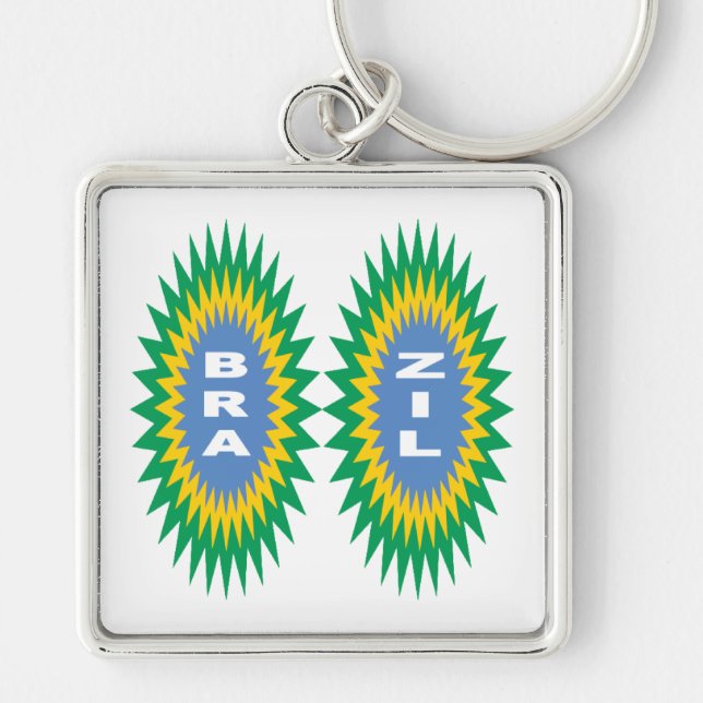 Porte-clé grand carré Premium  DESIGN BRAZIL Keychain (Front)