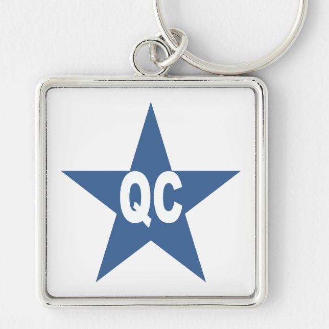 Porte-clé grand carré  Premium QUEBEC Keychain (Front)