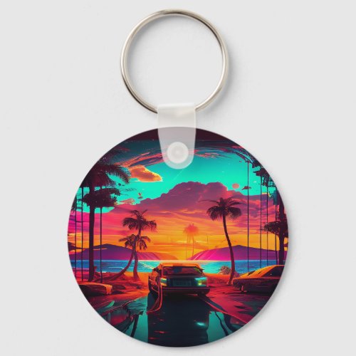 Porte cl Miami Vintage Nightsky Colors Keychain