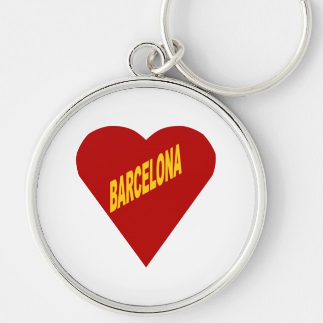 Porte-clé rond Premium  BARCELONA Keychain (Front)