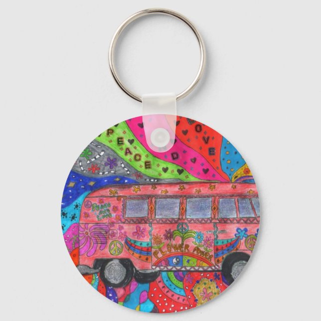 porte clef van-hippie keychain (Front)