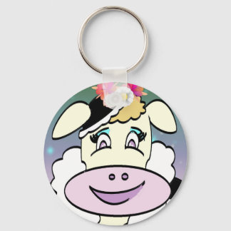porte clés basique "portrait de vache" keychain