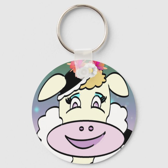 porte clés basique "portrait de vache" keychain (Front)