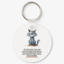 Porte-clés chat sarcastique " monde mal organisé"