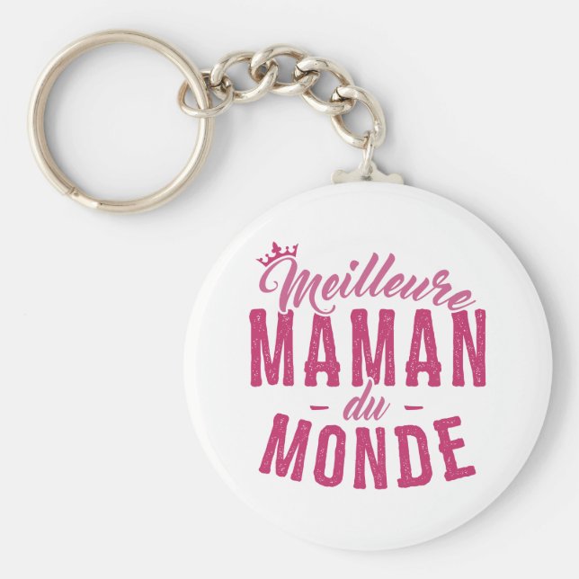 Porte-clés pour Mère - Meilleure Maman du Monde Keychain (Front)