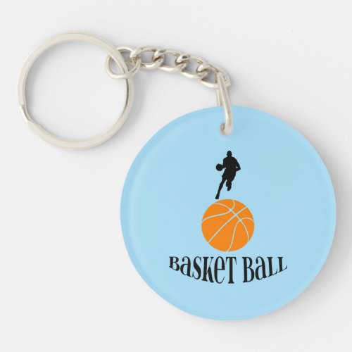 Porte_cls rond Ballon de basket Cadeau Basketball Keychain