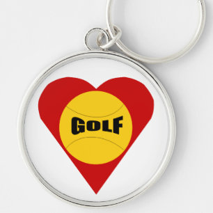 Porte-clés rond Premium AMOUR GOLF Keychain