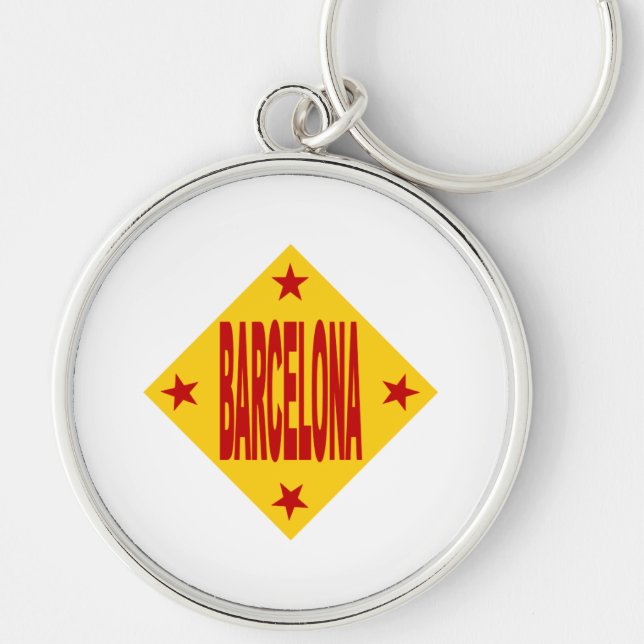 Porte-clés rond Premium BARCELONA Keychain (Front)