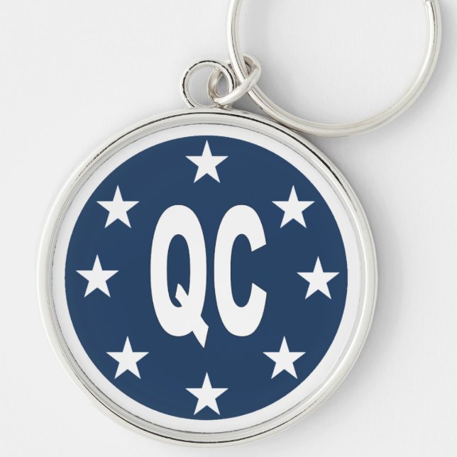 Porte-clés rond Premium  DESIGN  QUEBEC Keychain (Front)