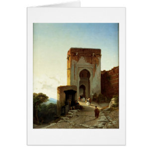 Porte de Justice, Alhambra, Granada (oil on canvas Cards