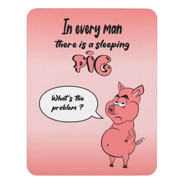 Porte Plate Ronchon the Pig Door Sign (Contemporary Vert)