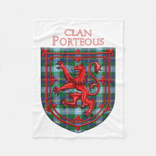 Porteous Tartan Scottish Plaid Lion Rampant Fleece Blanket
