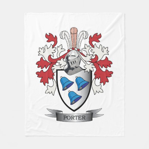 Porter Family Crest Coat of Arms Fleece Blanket