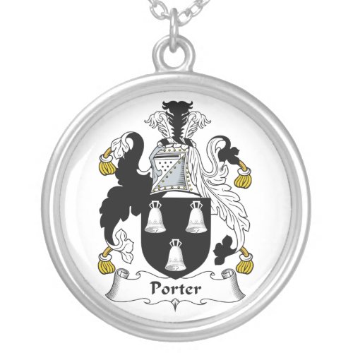 Porter Family Crest Silver Plated Necklace