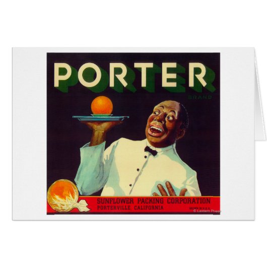 Porter Orange LabelPorterville, CA Cards (Front Horizontal)