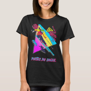 Portes du soleil vibrant retro skiing ski skier T-Shirt