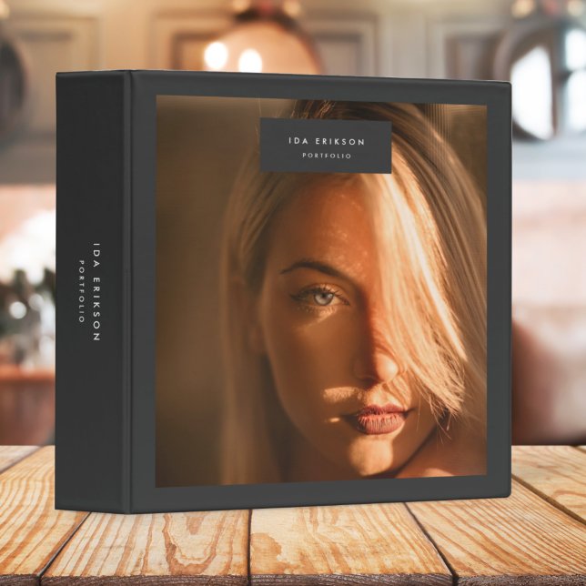 Portfolio Model Actor Photo Minimal Charcoal Gray 3 Ring Binder (Creator Uploaded)