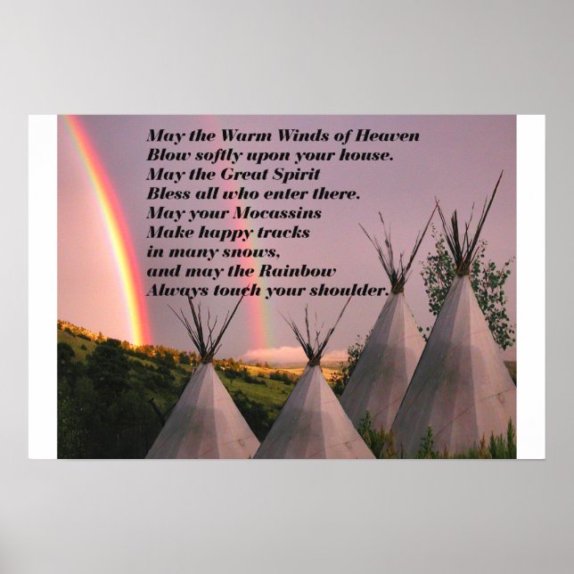 Portfolio or Small Cherokee Blessing Prayer Poster (Front)