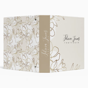 Portfolio Personalized 3 ring binder with Flowers