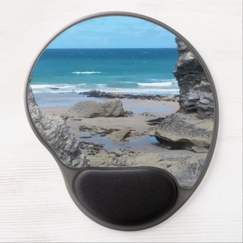 Porth Beach Newquay Cornwall Photograph Gel Mouse Pad