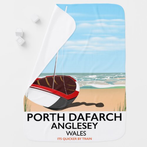 Porth Dafarch Anglesey vintage travel poster Baby Blanket