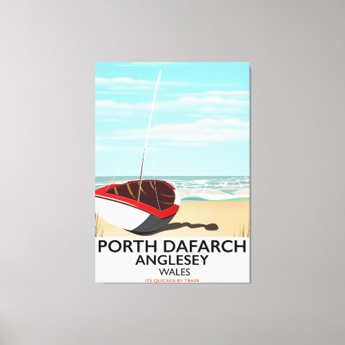 Porth Dafarch Anglesey vintage travel poster Canvas Print