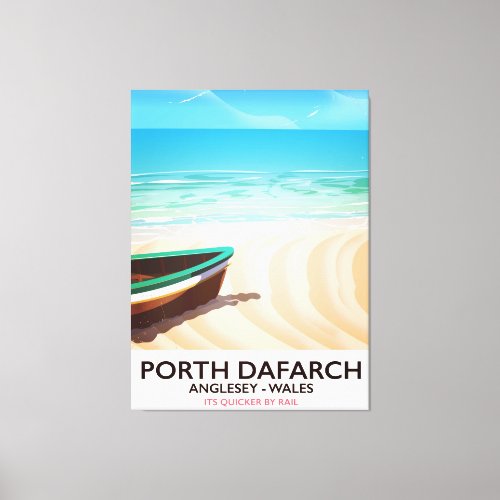 Porth Dafarch Anglesey Welsh beach poster Canvas Print