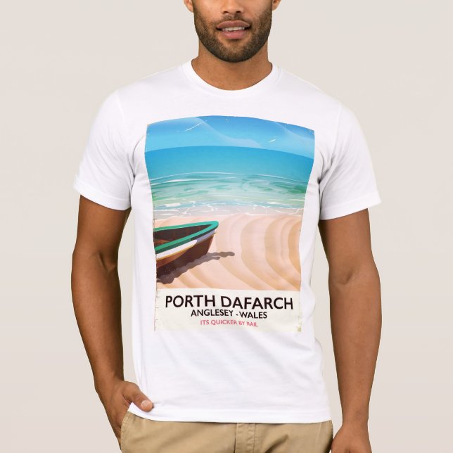 Porth Dafarch, Anglesey Welsh beach poster T-Shirt (Front)