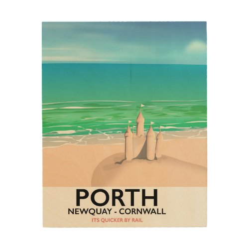 Porth Newquay Sandcastle travel print