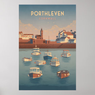 Porthleven Cornwall Travel Poster